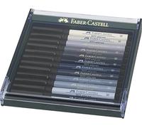 Faber-Castell 267423 - Pack de 12 Rotuladores Pitt Punta de Pincel - Tonos Grises