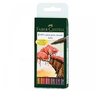 Faber-Castell Pitt Artist - Set de rotuladores de tinta china (6 unidades), multicolor