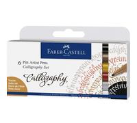 Faber Castell Pitt Artista Dibujo Letras Rotuladores Caligrafía Set 6pc