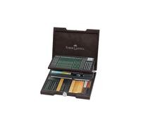 FABER-CASTELL Pitt Monocromo Maletín de madera 86 piezas marrón