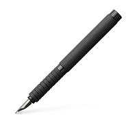 FABER-CASTELL - Pluma estilográfica Essentio de aluminio negro, plumín M