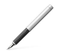 Faber-Castell Basic 148522 - Pluma estilográfica (punta EF, metal), color plateado mate