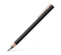 FABER-CASTELL - Pluma estilográfica Neo Slim, negro y oro rosa, plumín B