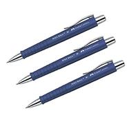 Faber-Castell Poly Ball 241151-Bolígrafo con Punta retráctil (Trazo Grande, 0,5 mm, Forma Triangular ergonómica, Mango Antideslizante, con Clip, Color Azul, Metal, 3 Unidad (Paquete de 1)