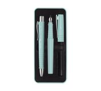 Faber-Castell Set Poly 241053 Estilográfica trazo B + Bolígrafo XB Azul Caribe