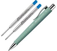Faber-Castell Poly Ball XB Bolígrafo, color verde menta, 2 minas XB azules