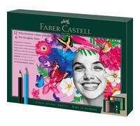 Faber-Castell 210053 - Set de 32 Lapices Polychromos + 6 Pitt Graphite Matt - Incluye Sacapunta + Goma de Borrar