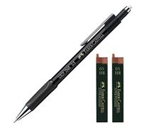 Faber-Castell Portaminas Grip 1345 99, grosor de la mina: 0,5 mm (negro con 24 minas de repuesto)