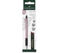 FABER-CASTELL - Portaminas GRIP 1345 de 0,5 mm con 12 minas | Con zona de agarre, goma de borrar integrada y mina resistente a la rotura, grado de dureza B
