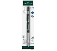 FABER-CASTELL - Portaminas TK-FINE VARIO L 0,7 mm verde | Lápiz de mina con mecanismo suave/duro para escribir y dibujar, y con goma de borrar integrada
