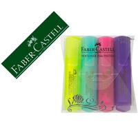 FABER-CASTELL Textliner 1546 PASTELL - Rotulador fluorescente, 4 unidades, incluye 1 paquete, contenido del paquete: estuche de 4 unidades