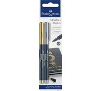 Faber-Castell - Rotulador metálico, color dorado y plateado