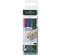 Faber-Castell Rotuladores MULTIMARK permanentes 152504 grosor M estuche 4 (rojo, azul, verde, negro)