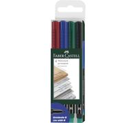 FABER-CASTELL - Rotulador Multimark Permanent M, 4 colores | Tinta permanente para láminas, CD, vidrio, plástico y metal
