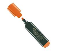 FABER-CASTELL Rotulador TEXTLINER 48 REFILL, recargable, punta biselada, 1-5 mm, color de la caña: verde oscuro, color de la tinta: naranja (10 unidades), 1 paquete de 10 unidades