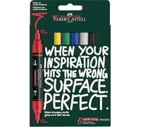 FABER-CASTELL - Rotuladores acrílicos Multimark Basic, 6 colores