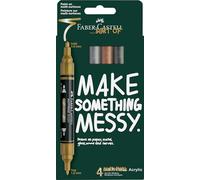 Rotulador faber castell acrili acrilico doble punta caja de 4 unidades colores metalicos surtidos - 186004