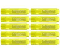 FABER-CASTELL 154607 - Resaltador amarillo, 10 rotuladores, ancho de trazo 1-5 mm, marcador de neón