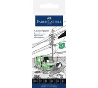 FABER-CASTELL - Rotuladores de tinta Ecco Pigment, 6 grosores de trazo
