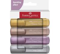 FABER-CASTELL - Rotuladores fluorescentes metalizados, 4 rotuladores