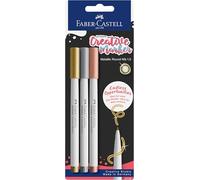 FABER-CASTELL - Rotuladores Goldfaber Creative, 3 colores metalizados | Rotuladores metálicos resistentes al agua con punta de 1,5 mm para dar toques creativos
