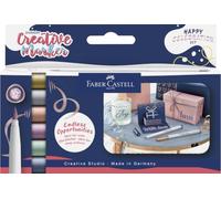 FABER-CASTELL - Rotuladores Goldfaber Creative, 6 Happy Celebration | Rotuladores con punta de pincel resistentes al agua para tarjetas, lettering y proyectos creativos