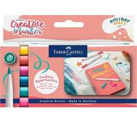 FABER-CASTELL - Rotuladores Goldfaber Creative, 6 Holiday Vibes | Rotuladores pincel resistentes al agua para tarjetas, caligrafía y proyectos creativos