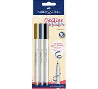 FABER-CASTELL - Rotuladores Goldfaber Creative Calligraphy, 3 rotuladores | Rotuladores metálicos resistentes al agua para caligrafía y lettering