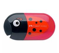 Faber-Castell: sacapuntas de doble depósito con diseño de mariquita y goma de borrar