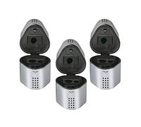 Faber-Castell Sacapuntas Grip (3 piezas) - Empuñadura ergonómica triangular - Puntas largas - Negro