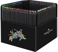 FABER-CASTELL - Set Black Edition, 100 lápices, caja de cartón | Lápices de colores brillantes para papel claro y oscuro con un trazo suave, resistentes a la rotura y ergonómicos