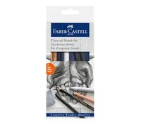 Faber-Castell - Set de carboncillo Goldfaber Sketch, 7 piezas | Set creativo con lápices de carbón y accesorios para bocetos, sombreados y dibujos