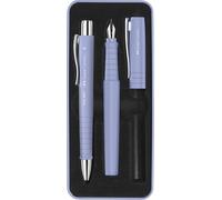 Faber-Castell Set de escritura Poly Pen 241051 – Pluma trazo B + Bolígrafo XB Iris pálido