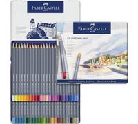FABER-CASTELL - Set de lápices acuarelables de 48 unidades Goldfaber Aqua | Lápices acuarelables a prueba de roturas y totalmente pintables con agua en estuche metálico