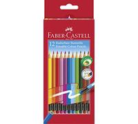 Faber-Castell – Lápices de colores 116612 – Borrables, estuche de cartón 12 unidades