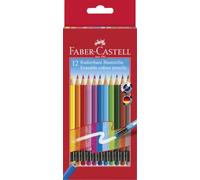 FABER-CASTELL - Set de lápices Classic Colour borrables, 12 unidades | Lápices de colores borrables con colores brillantes y goma de borrar a juego, para niños y adultos