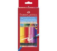 FABER-CASTELL - Set de lápices Classic Colour borrables, 24 unidades | Lápices de colores borrables con colores brillantes y goma de borrar a juego, para niños y adultos