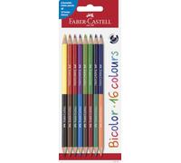 FABER-CASTELL - Set de lápices de colores Bicolor, 16 colores | 8 lápices de colores con mina bicolor para proyectos creativos y de dibujo versátiles