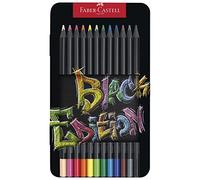 Faber-Castell 116413-12 Lápices de Colores Black Edition - Estuche de Metal - Multicolor