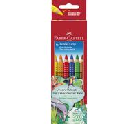 FABER-CASTELL - Set de lápices de colores Jumbo Grip de 6 unidades | Lápices de colores jumbo lavables con agua para niños, con colores vivos y forma triangular ergonómica