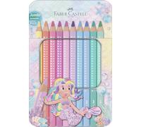 FABER-CASTELL - Set de lápices de colores Jumbo Sparkle Pastel, 10 colores | Lápices de colores gruesos en tonos pastel para proyectos creativos; lápices de colores para niños