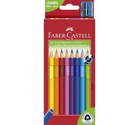 FABER-CASTELL - Set de lápices de colores Jumbo triangular de 12 unidades | Lápices de colores jumbo ergonómicos con mina extra gruesa de 5,4 mm para niños
