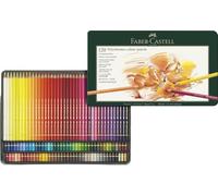 FABER-CASTELL - Set de lápices de colores Polychromos, 120 colores | 120 lápices artísticos con mina de 3,8 mm, pigmentos sin ácidos y gran brillo de color, en estuche metálico