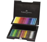 FABER-CASTELL - Set de lápices de colores Polychromos, 72 colores | 72 lápices de colores artísticos con mina de 3,8 mm, pigmentos sin ácidos, gran brillo de color en estuche de madera