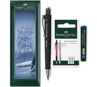 Faber-Castell Set de portaminas Poly Matic, 0,7 mm HB, color negro