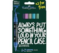Faber-Castell 186018 - Set 6+2 Acrylic Marker Multimark - Colores Frost