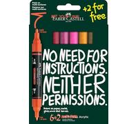FABER-CASTELL - Set de rotuladores acrílicos Multimark, 8 colores | 8 rotuladores acrílicos de doble punta, resistentes al agua y de secado rápido