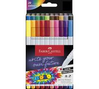 FABER-CASTELL - Set de rotuladores Boldpen, 20 rotuladores con empuñadura | Ancho de trazo de 1 mm para escribir, dibujar y crear diseños creativos