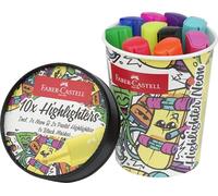 FABER-CASTELL - Set de rotuladores Ice Cream Cup, 10 rotuladores | Rotuladores fluorescentes en colores neón y pastel con punta en cuña para trazos de 1 a 5 mm