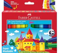 FABER-CASTELL - Set de rotuladores Jumbo, 24 Super Washable | Colores vivos con tinta lavable para la guardería, el colegio y el hogar